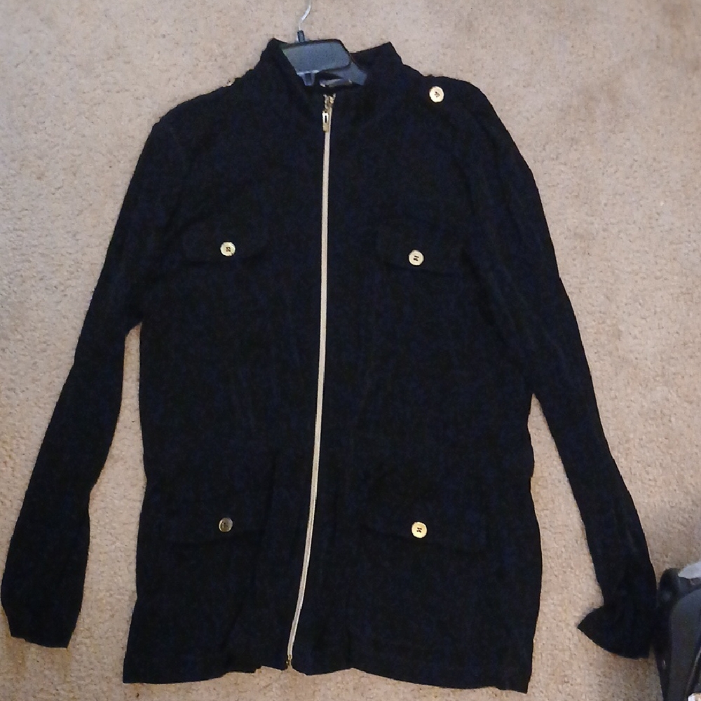 Chico's Black Jacket with Gold Accents